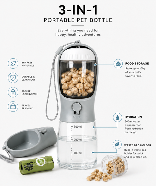 3-in-1 Portable Pet Bottle
